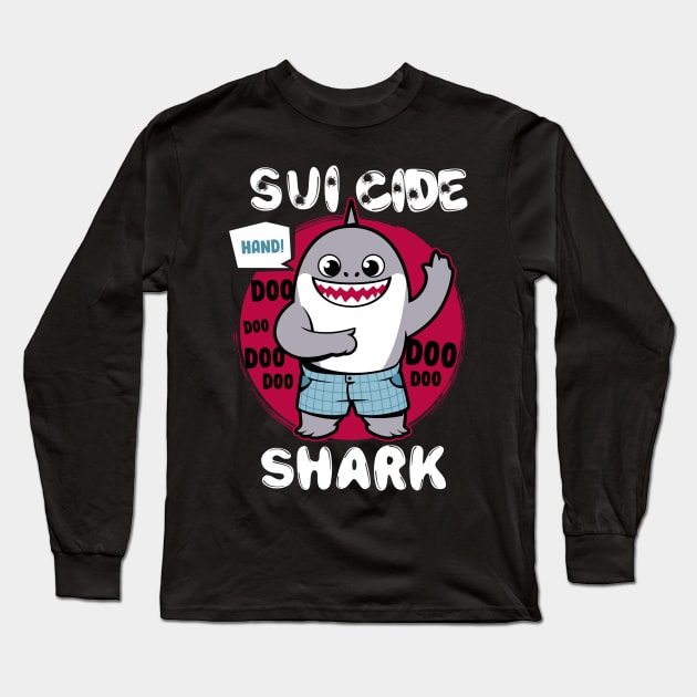 Suicide Shark Long Sleeve T-Shirt by JayHai